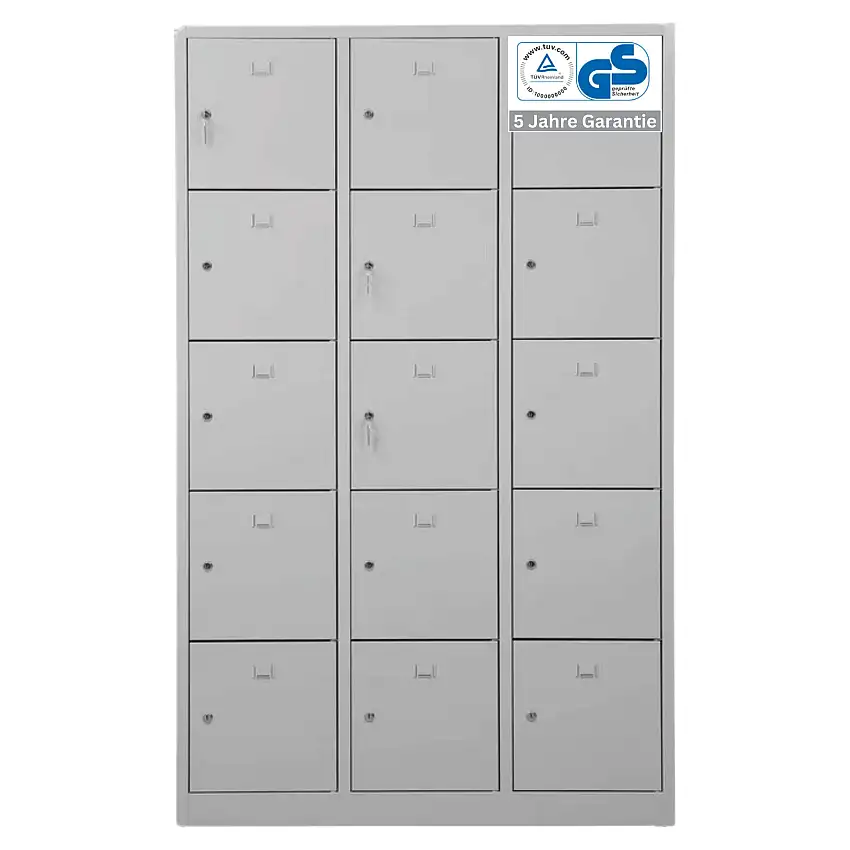 Schließfachschrank Falcon | Large | HxBxT 190x119x45 cm | Zylinderschloss | Grau