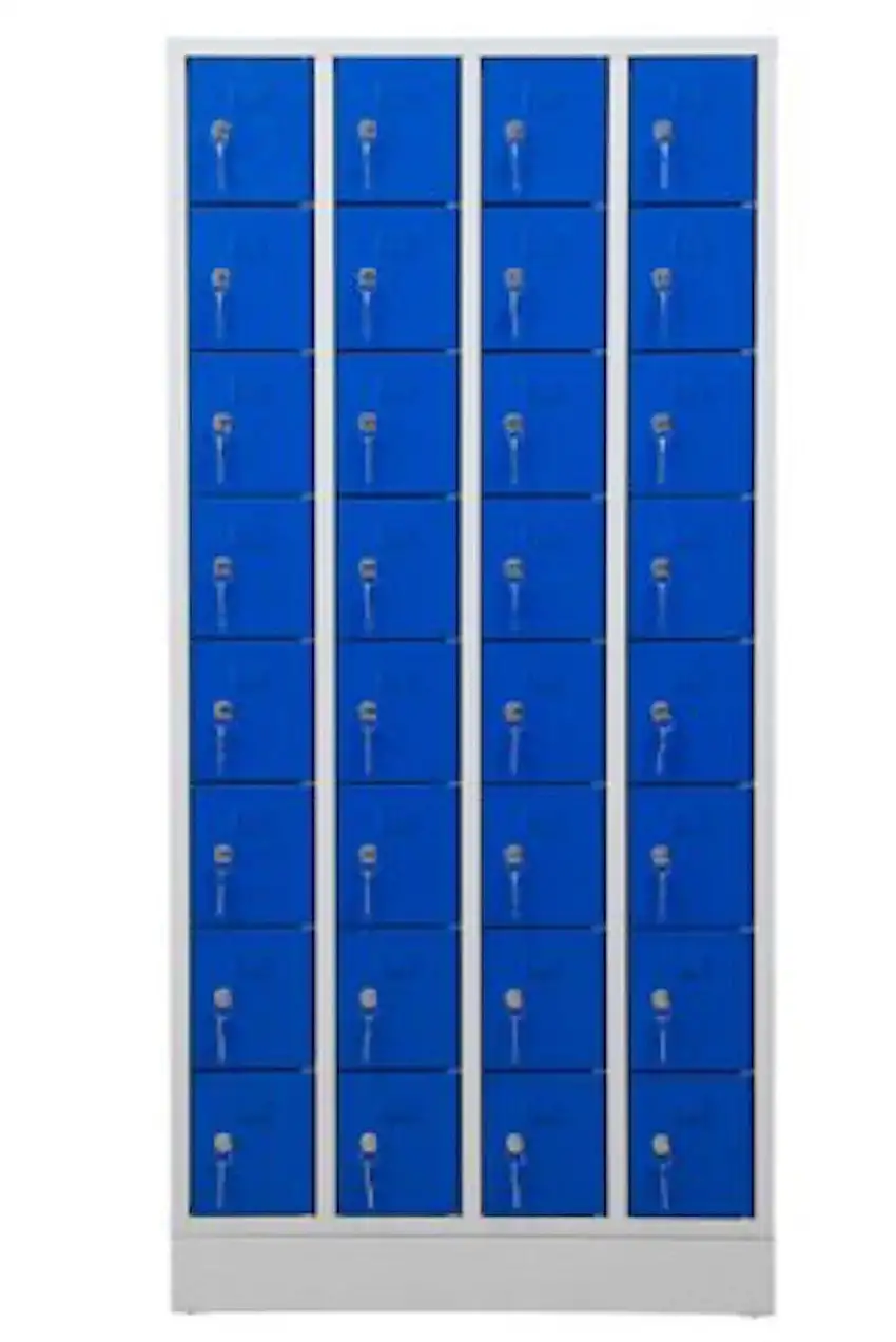 Schließfachschrank Seagull | 32 Fächer | HxBxT 168x80x15 cm | Grau-Blau
