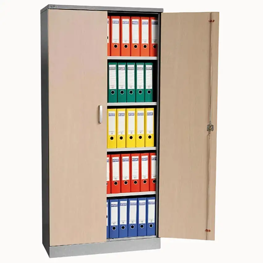 Aktenschrank Beetle | HxBxT 195x92x42 cm | Silber-Ahorn