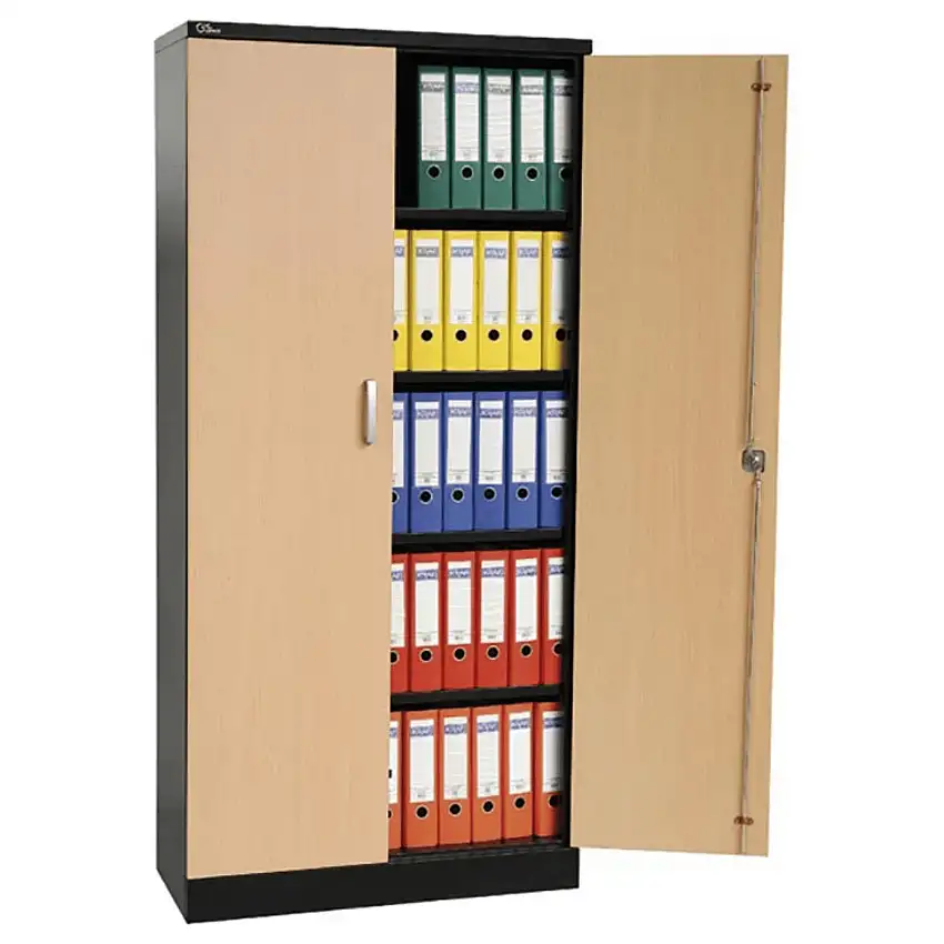Aktenschrank Beetle | HxBxT 195x92x42 cm | Schwarz-Buche