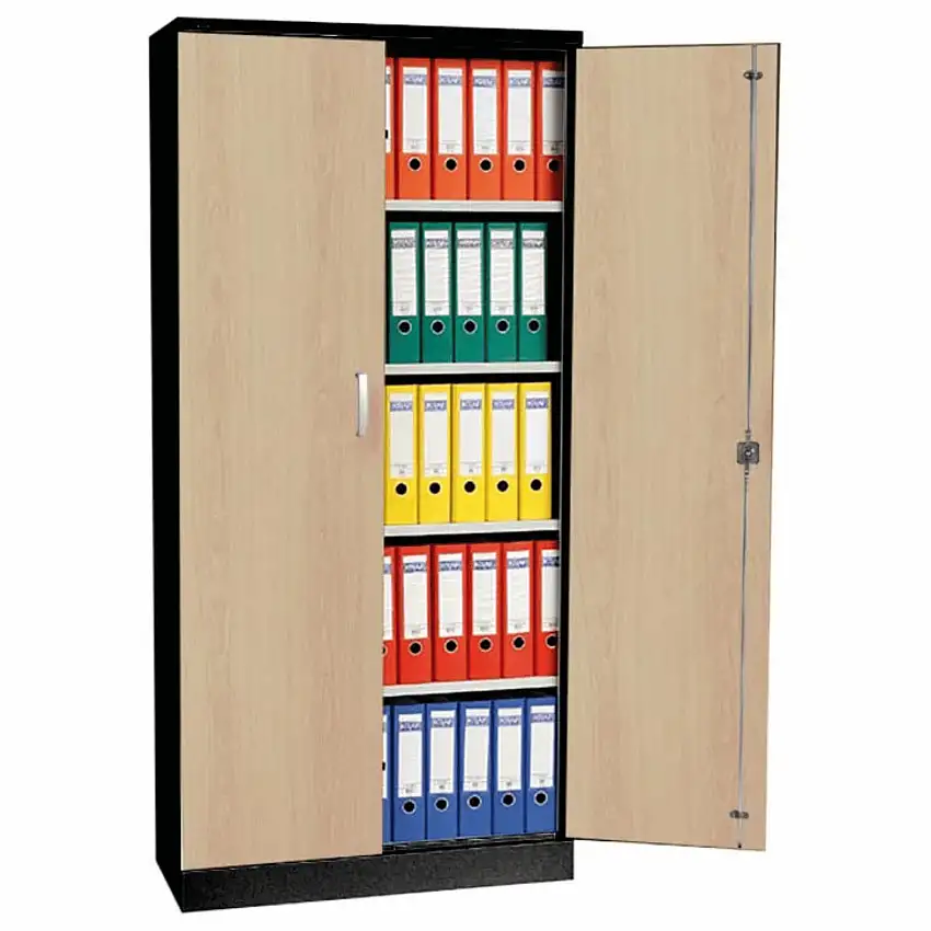 Aktenschrank Beetle | HxBxT 195x92x42 cm | Schwarz-Ahorn
