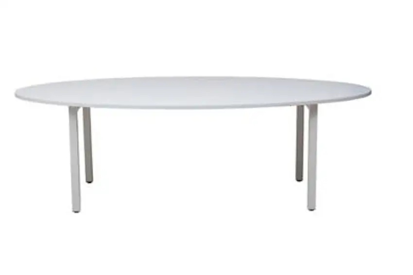 Bürotisch Beaver | Oval | HxBxT 75x240x120 cm | Weiß