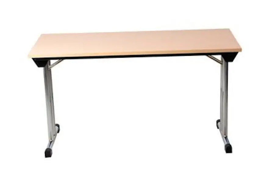 Klapptisch Lizard | T-Fuß-Gestell-Rund | HxBxT 75x140x70 cm | Chrom-Buche