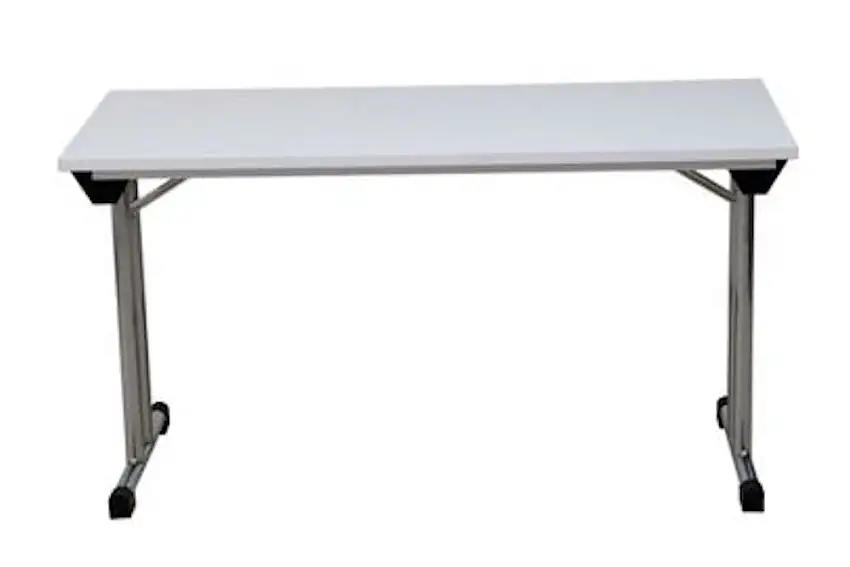 Klapptisch Lizard | T-Fuß-Gestell-Rund | HxBxT 75x140x70 cm | Chrom-Weiß