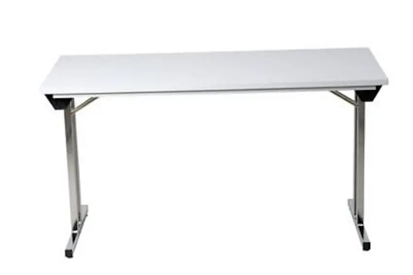 Klapptisch Lizard | T-Fuß-Gestell-Eckig | HxBxT 75x140x70 cm | Chrom-Grau