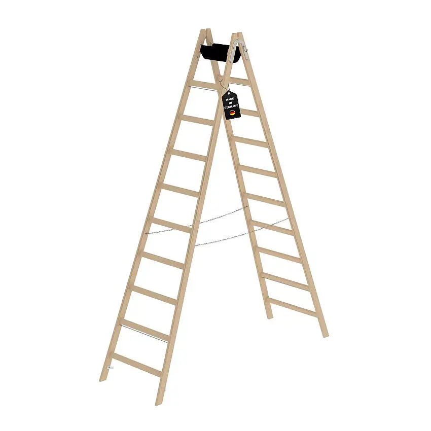 Sprossen-Stehleiter Holz 2x10 Sprossen