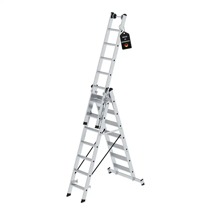 Stufen-Mehrzweckleiter 3-teilig mit nivello®-Traverse 3x7 Stufen