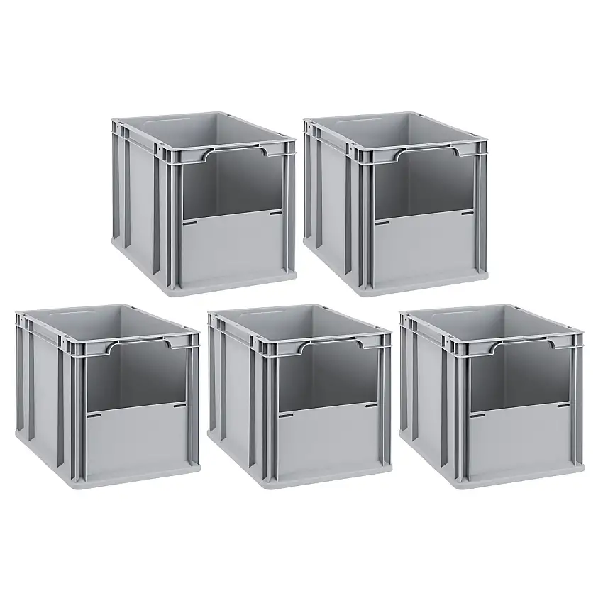 SparSet 5x Eurobox NextGen Insight | HxBxT 32x30x40cm | 30 Liter | Front offen | Eurobehälter, Transportbox, Transportbehälter, Stapelbehälter