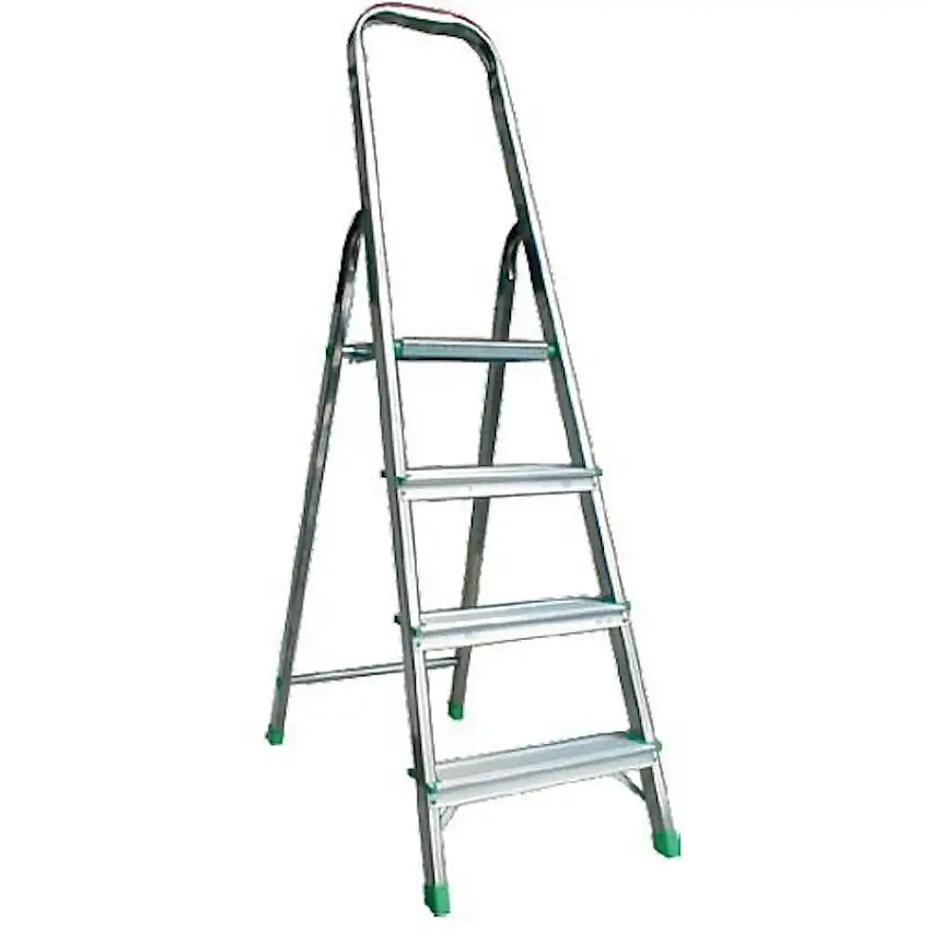 Metal Single Giraffe Einseitige-Aluminium-Bügelleiter | 6 Stufen | 198cm hoch | Leiter, Trittleiter, Stufenleiter, Stehleiter, Haushaltsleiter