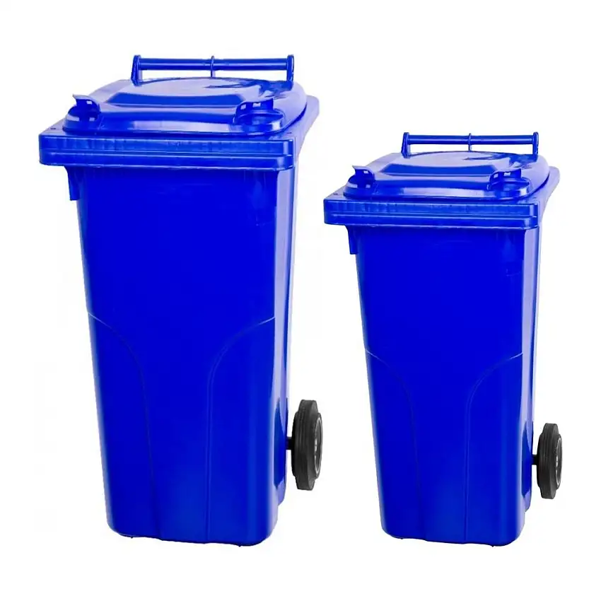 SuperSparSet 2x PROREGAL 2-Rad-Mülltonne MGB | HDPE-Kunststoff | 120 & 140 Liter | Blau