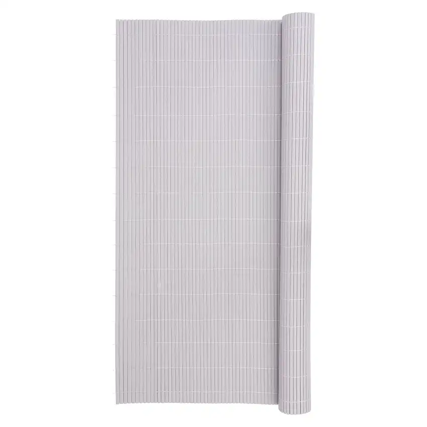 FI-CHI – Premium Sichtschutzmatte | Zaun | Sichtschutz | PVC- Sichtschutzmatte | Gartensichtschutz für Garten und Balkon aus Weide | Höhe 2 m | Länge 3 m | HxL: 2x3 m | 1300g / m2 | Grau
