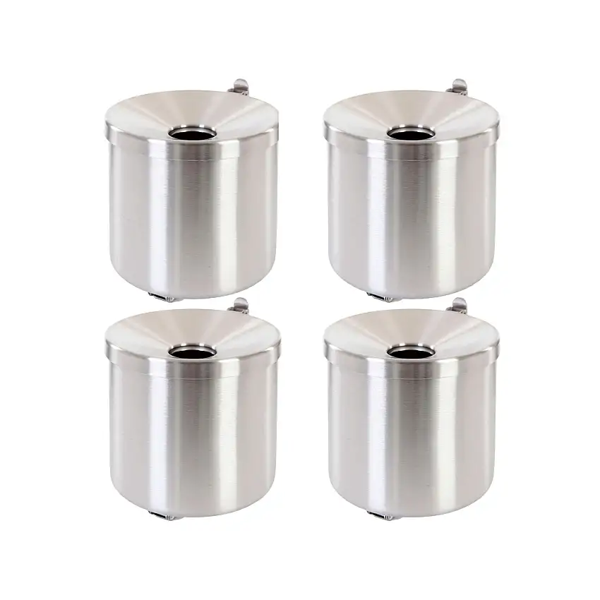 SuperSparSet 4x Runder feuerlöschender Wandaschenbecher | 2 Liter | HxØ 16x16cm | Metal | Edelstahl / Silber