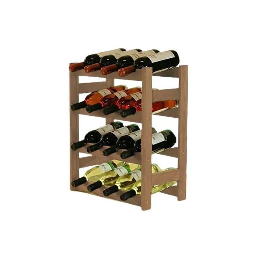 Weinregal PINOTWINE | HxBxT 54x43x25cm | 16 Flaschen | Massives Kiefernholz | Braun geölt