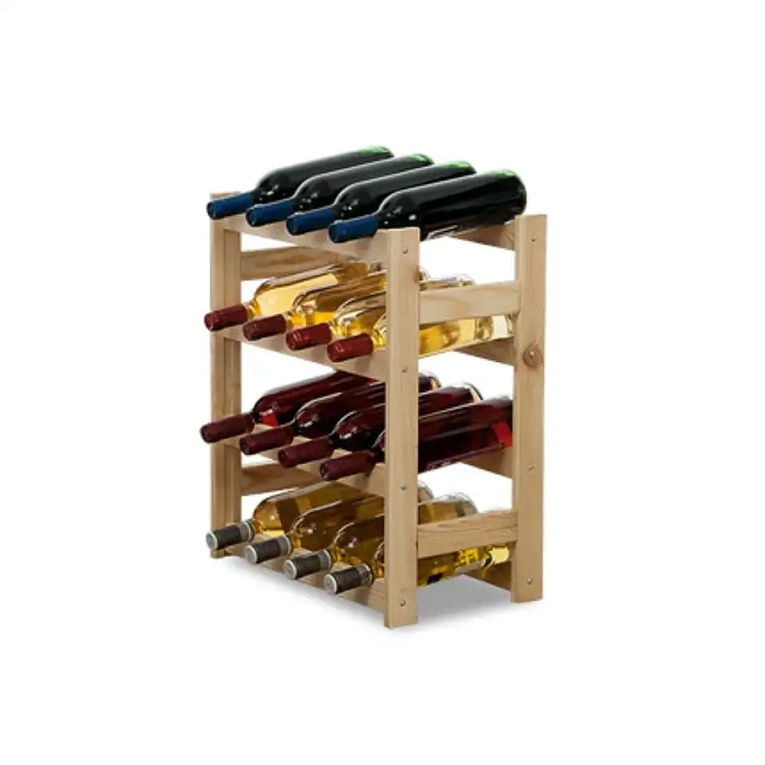 Weinregal PINOTWINE | HxBxT 54x43x25cm | 16 Flaschen | Massives Kiefernholz | Natur unbehandelt