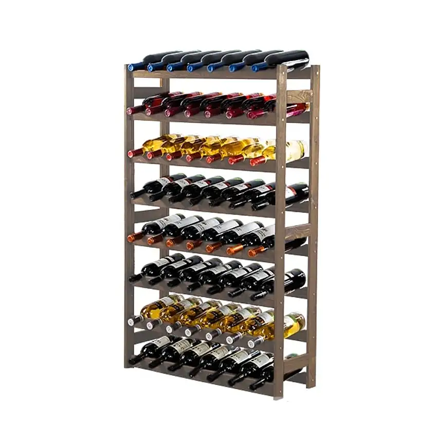 Weinregal PINOTWINE | HxBxT 118x72x25cm | 56 Flaschen | Massives Kiefernholz | Braun geölt