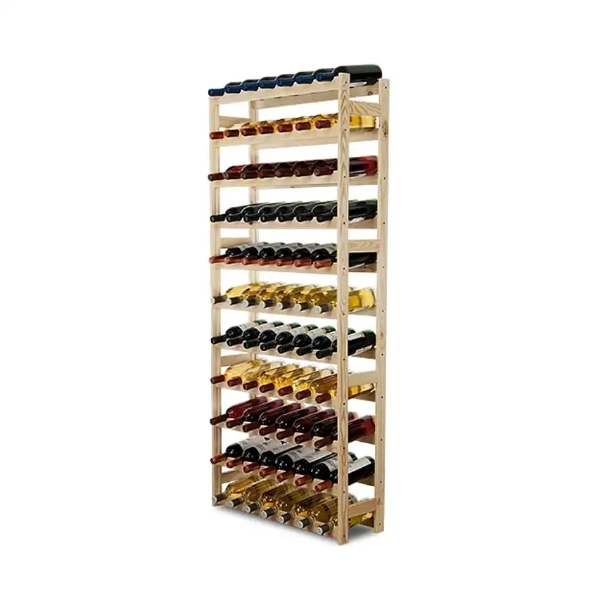 Weinregal PINOTWINE | HxBxT 166x72x25cm | 77 Flaschen | Massives Kiefernholz | Natur unbehandelt