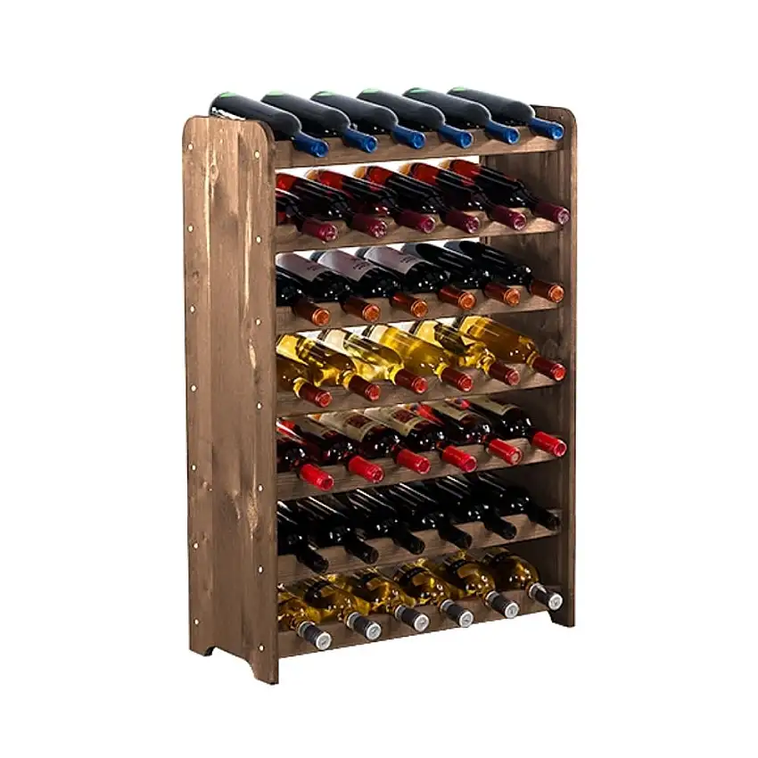 Weinregal PINOTWINE C | HxBxT 87,2x63,2x26,5cm | 42 Flaschen | Massives Kiefernholz | Braun geölt