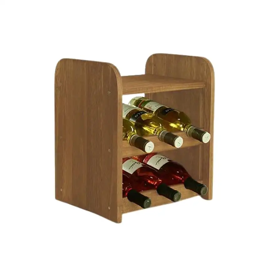 Weinregal PINOTWINE C | HxBxT 36x34,4x26,5cm | 6 Flaschen | Massives Kiefernholz | Braun geölt