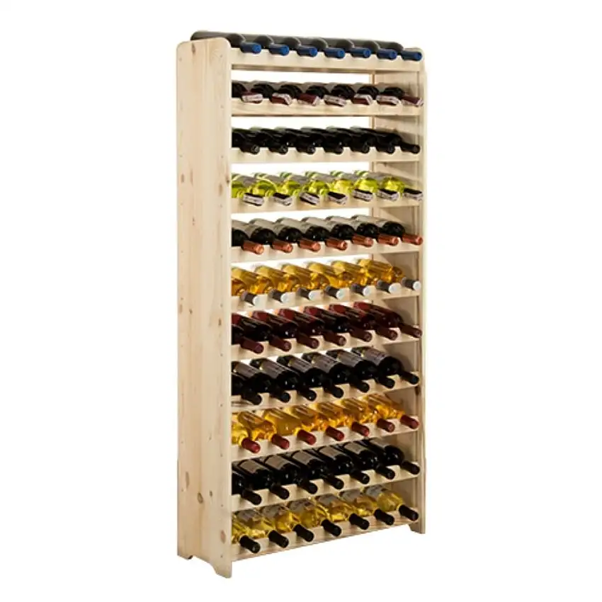 Weinregal PINOTWINE C | HxBxT 138,4x72,8x26,5cm | 77 Flaschen | Massives Kiefernholz | Natur unbehandelt