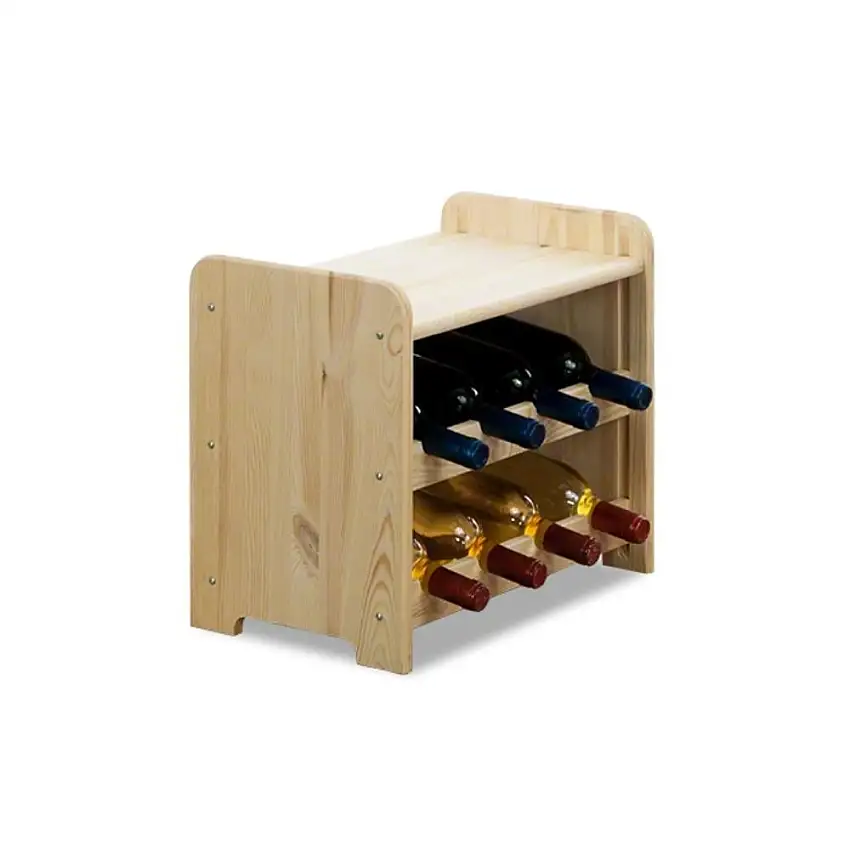 Weinregal PINOTWINE C | HxBxT 36x44x26,5cm | 8 Flaschen | Massives Kiefernholz | Natur unbehandelt