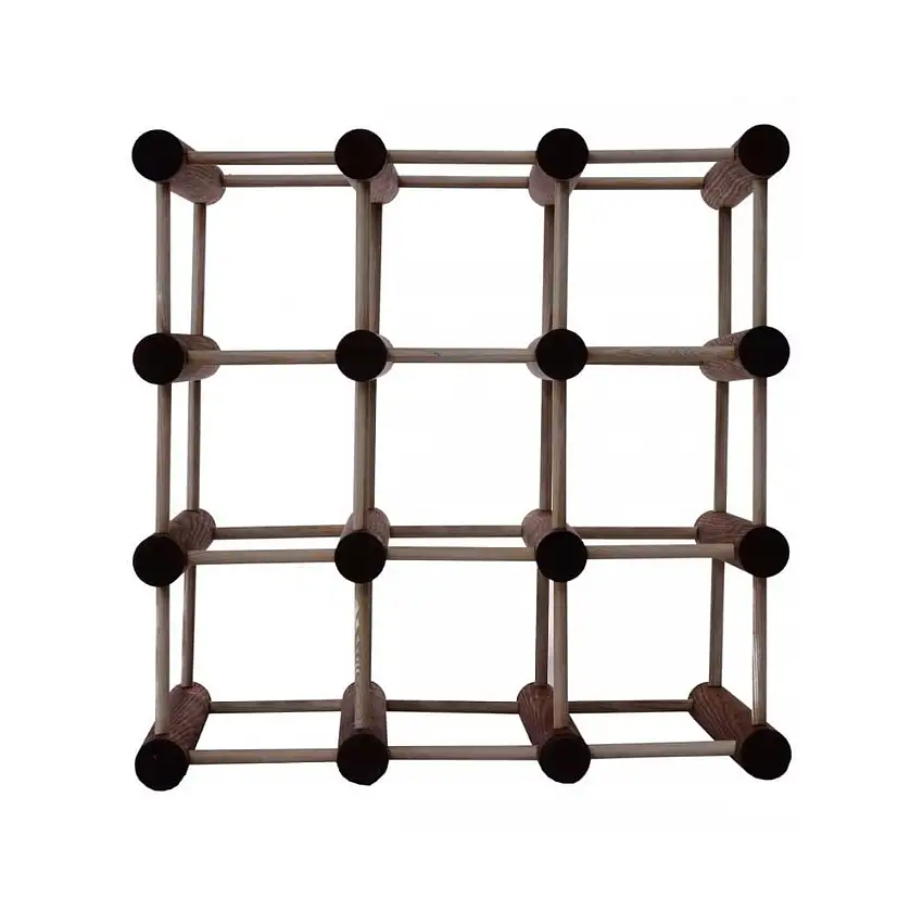 Modulares Weinregal VINOTECA MOD | HxBxT 36x36x24cm | 1x 9 Flaschen | Massives Kiefernholz | Braun geölt
