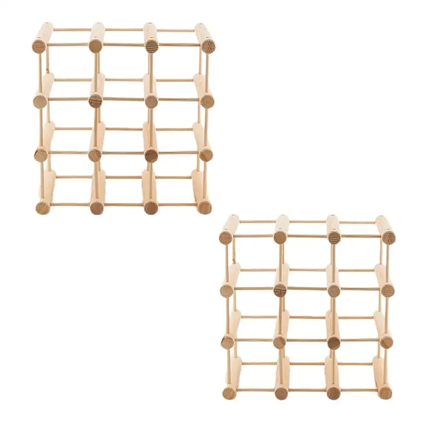 Modulares Weinregal VINOTECA MOD | HxBxT 36x36x24cm | 2x 9 Flaschen | Massives Eichenholz | Geölt