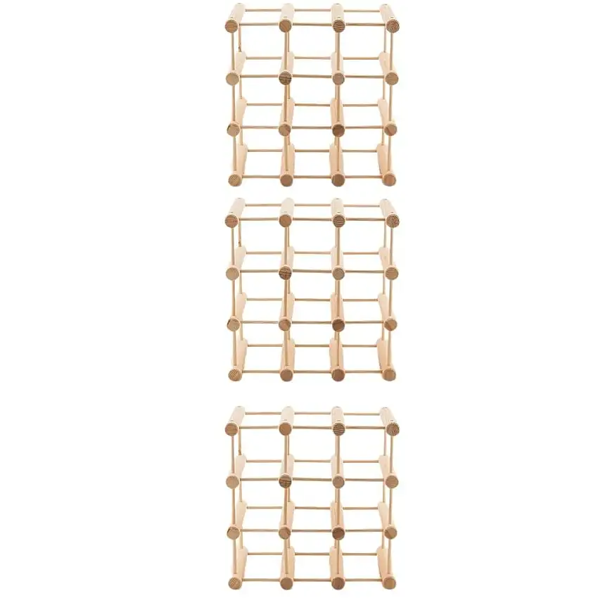 Modulares Weinregal VINOTECA MOD | HxBxT 36x36x24cm | 3x 9 Flaschen | Massives Eichenholz | Natur
