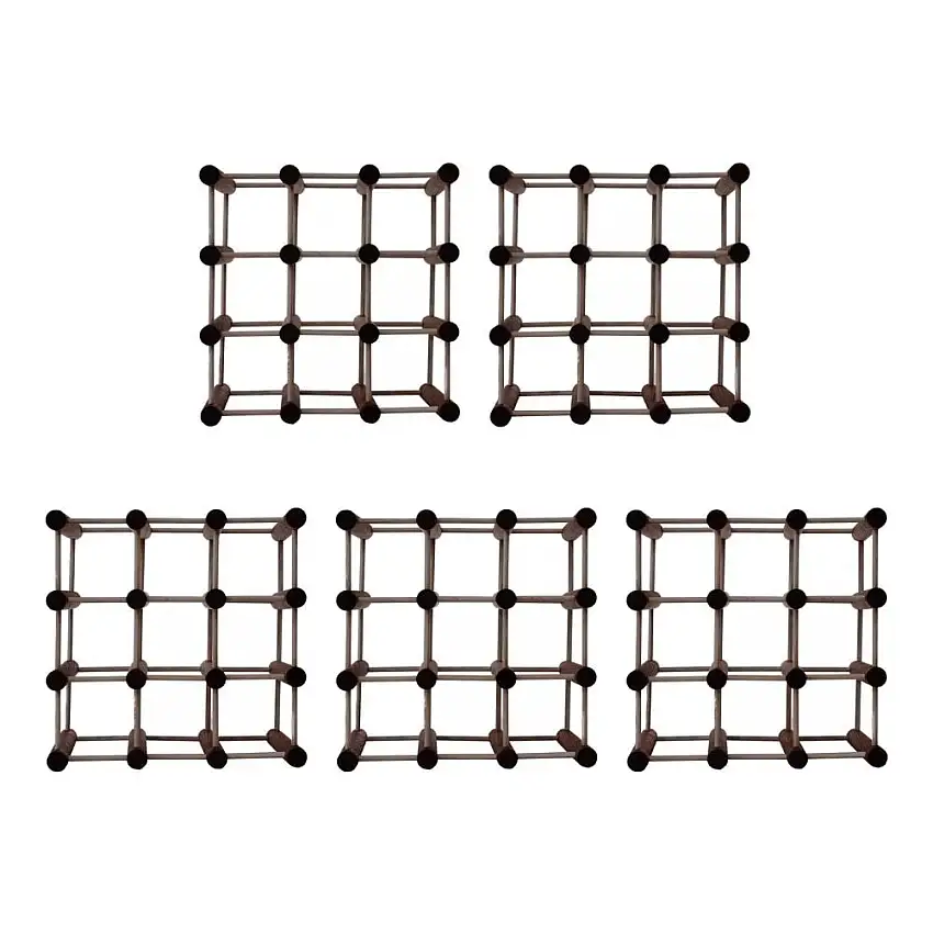 Modulares Weinregal VINOTECA MOD | HxBxT 36x36x24cm | 5x 9 Flaschen | Massives Kiefernholz | Braun geölt