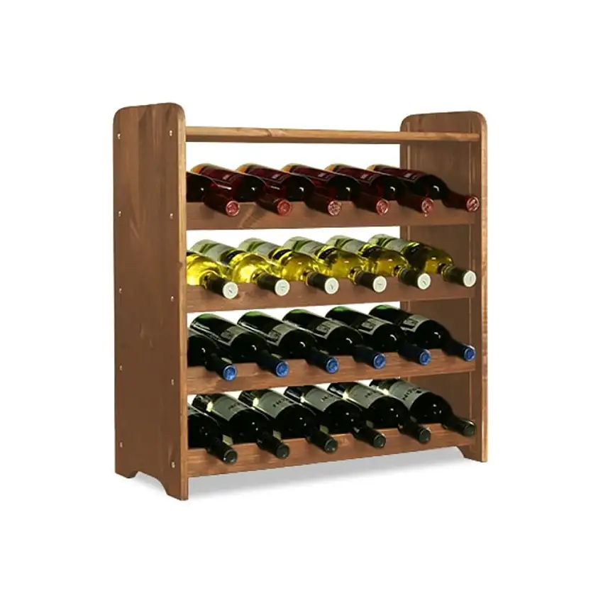 Weinregal PINOTWINE C | HxBxT 61,6x63,2x26,5cm | 24 Flaschen | Massives Kiefernholz | Braun geölt