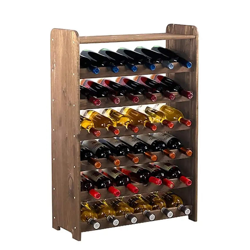 Weinregal PINOTWINE C | HxBxT 87,2x63,2x26,5cm | 36 Flaschen | Massives Kiefernholz | Braun geölt