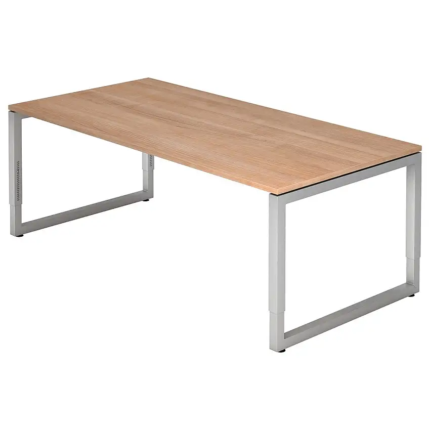 Hammerbacher RS2E Schreibtisch O-Fuß Gestell eckig 200 x 100 cm Nussbaum-Dekor