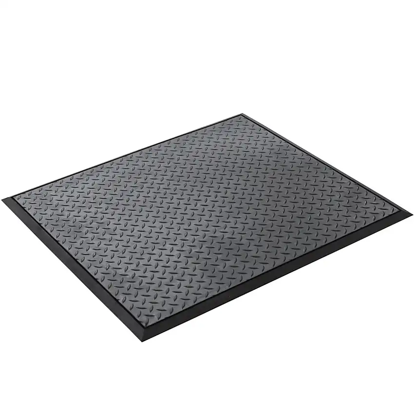Anti-Ermüdungsmatte mit Diamant-Profil | BxL 80x70cm | Stärke 1,2cm | Schwarz