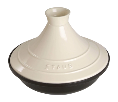 Tajine Staub Creme/Schwarz 28 cm