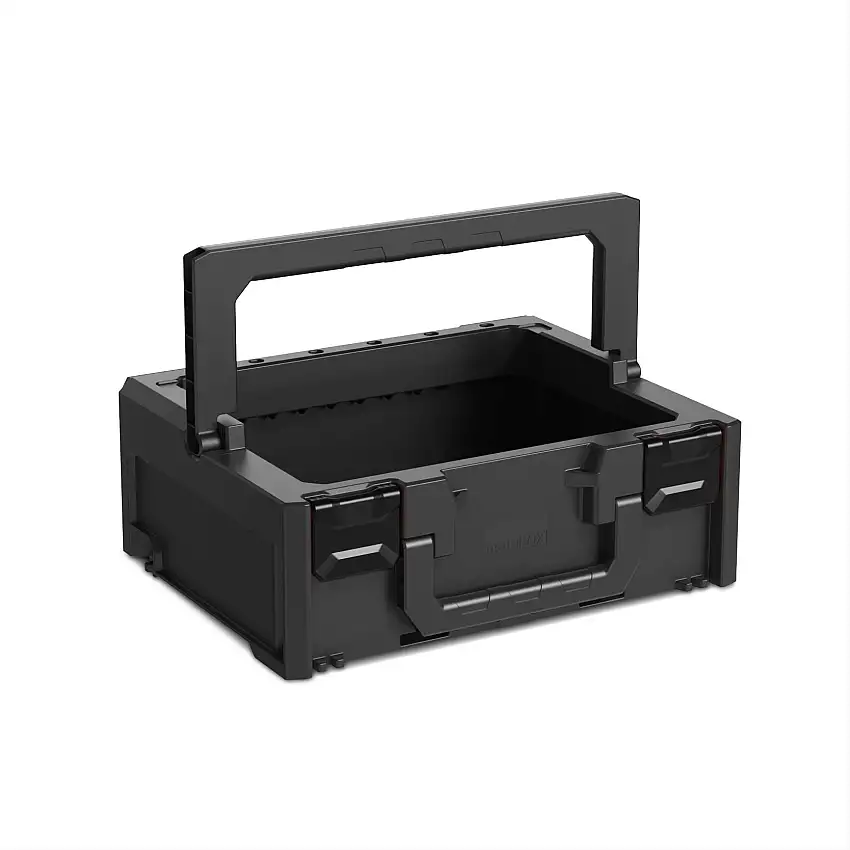 Werkzeugkoffer ToolBox | HxBxT 15x40x40cm | 14,2 Liter | Mit Henkel- & Frontgriff | Schwarz | Werkzeugbox, Transportbox