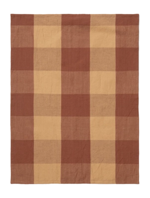 Geschirrtuch Ferm Living Hale Peach/Spice Red - 70 x 50 cm