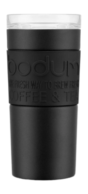 Thermobecher Bodum Travel Mug Vakuum Rostfreier Edelstahl Black 350 ml