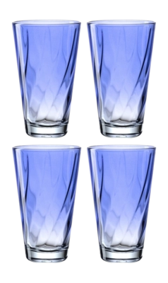 Wasserglas Leonardo Twist Blue 300 ml (4er-Set)