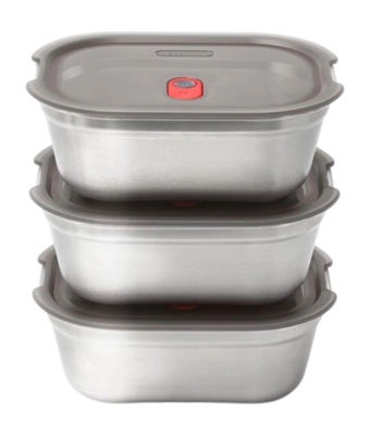 Frischhaltebox Black+Blum Meal Prep Medium Grau (3er-Set)