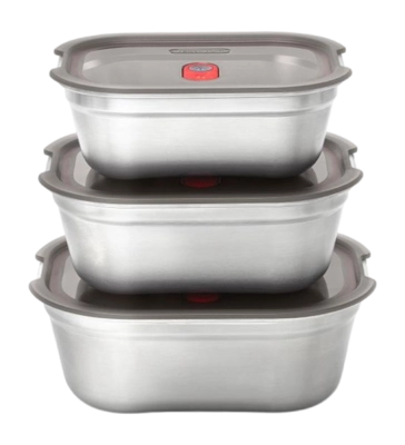 Frischhaltebox Black+Blum Meal Prep Mixed Grau (3er-Set)
