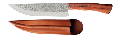Fleischmesser Tramontina Nomade Braun mit Lederhalter 20 cm