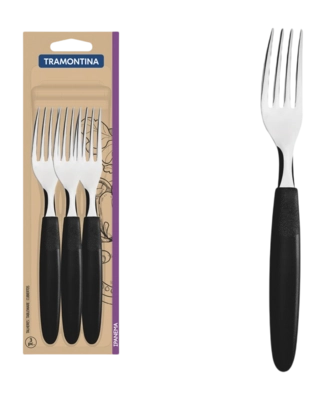 Gabel Tramontina Ipanema Schwarz (3er-Set)