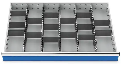 Schubladeneinsatz Metalleinteilung 900x600 mm BLH 75 mm