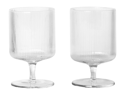Weinglas Ferm Living Ripple Clear 270 ml (2er-Set)