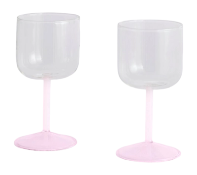 Weingläser HAY Tint Transparent / Light Pink (2er-Set)