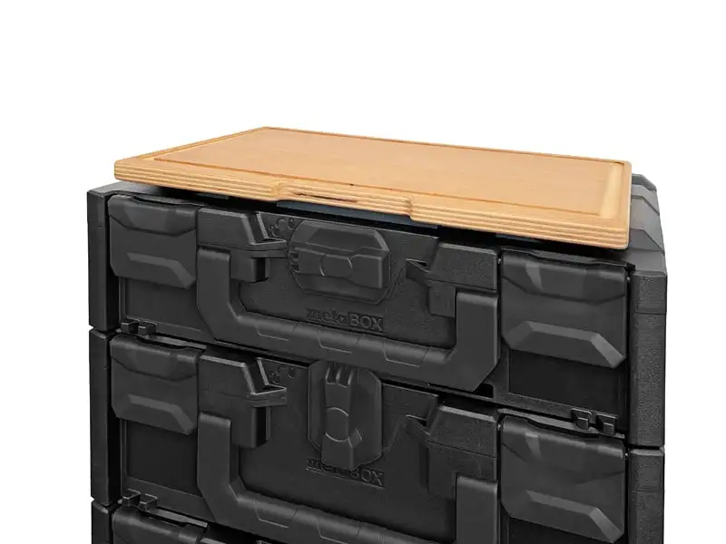 Werktisch-Platte für MetaBox | HxBxT 1,5x25,5x35,5cm | Holz | Werkzeugkoffer, Transportbox, Systemkoffer
