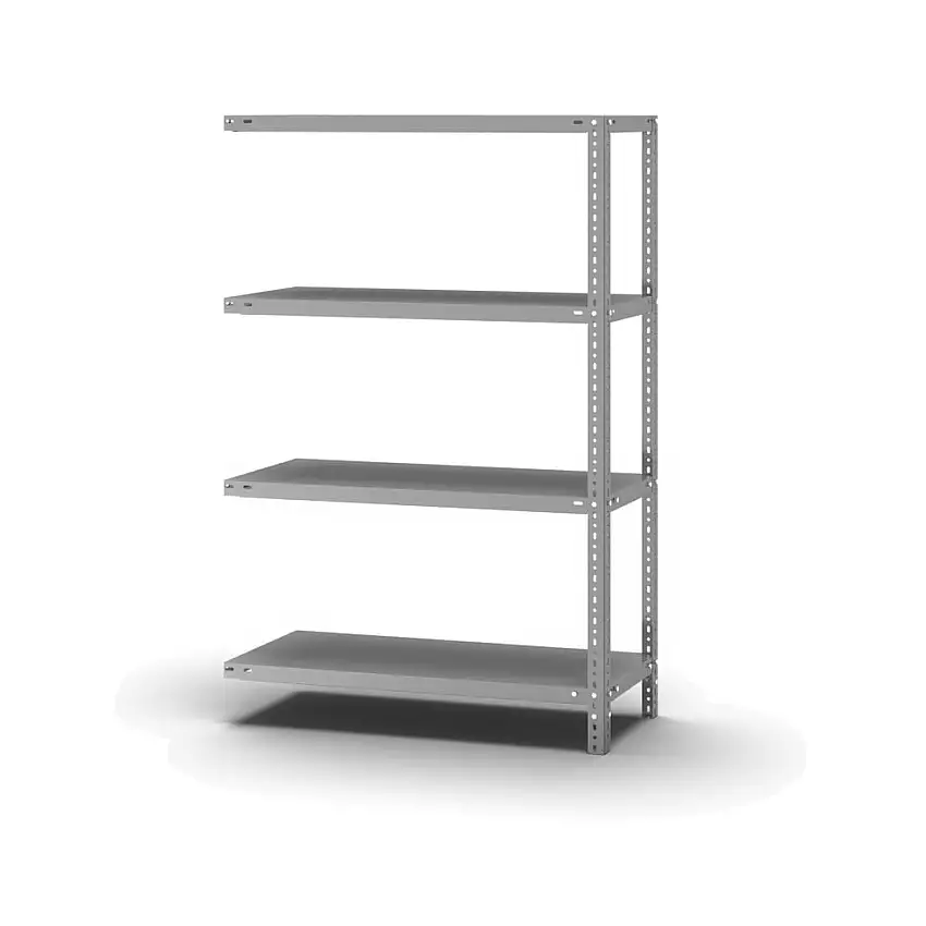 Edelstahl Fachbodenregal Schraubsystem MAGNUS Made in Germany | Anbauregal | HxBxT 150x100x40cm | 4 Ebenen | Fachlast 200kg | Edelstahl