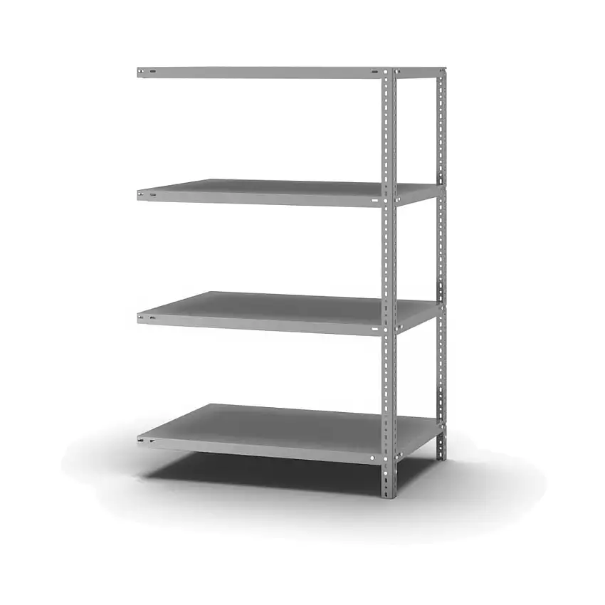 Edelstahl Fachbodenregal Schraubsystem MAGNUS Made in Germany | Anbauregal | HxBxT 150x100x60cm | 4 Ebenen | Fachlast 200kg | Edelstahl