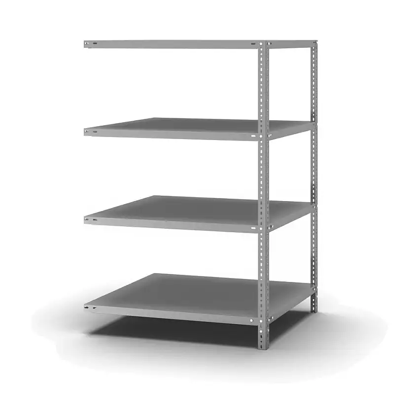 Edelstahl Fachbodenregal Schraubsystem MAGNUS Made in Germany | Anbauregal | HxBxT 150x100x80cm | 4 Ebenen | Fachlast 200kg | Edelstahl