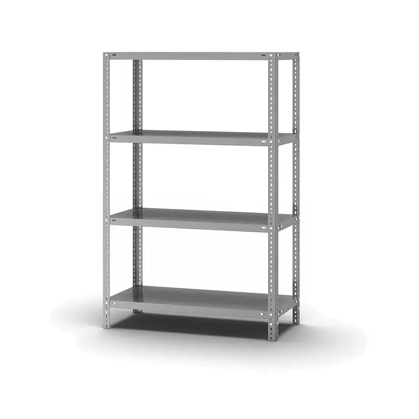 Edelstahl Fachbodenregal Schraubsystem MAGNUS Made in Germany | Grundregal | HxBxT 150x100x40cm | 4 Ebenen | Fachlast 200kg | Edelstahl