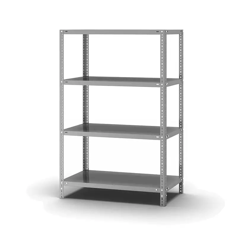 Edelstahl Fachbodenregal Schraubsystem MAGNUS Made in Germany | Grundregal | HxBxT 150x100x50cm | 4 Ebenen | Fachlast 200kg | Edelstahl